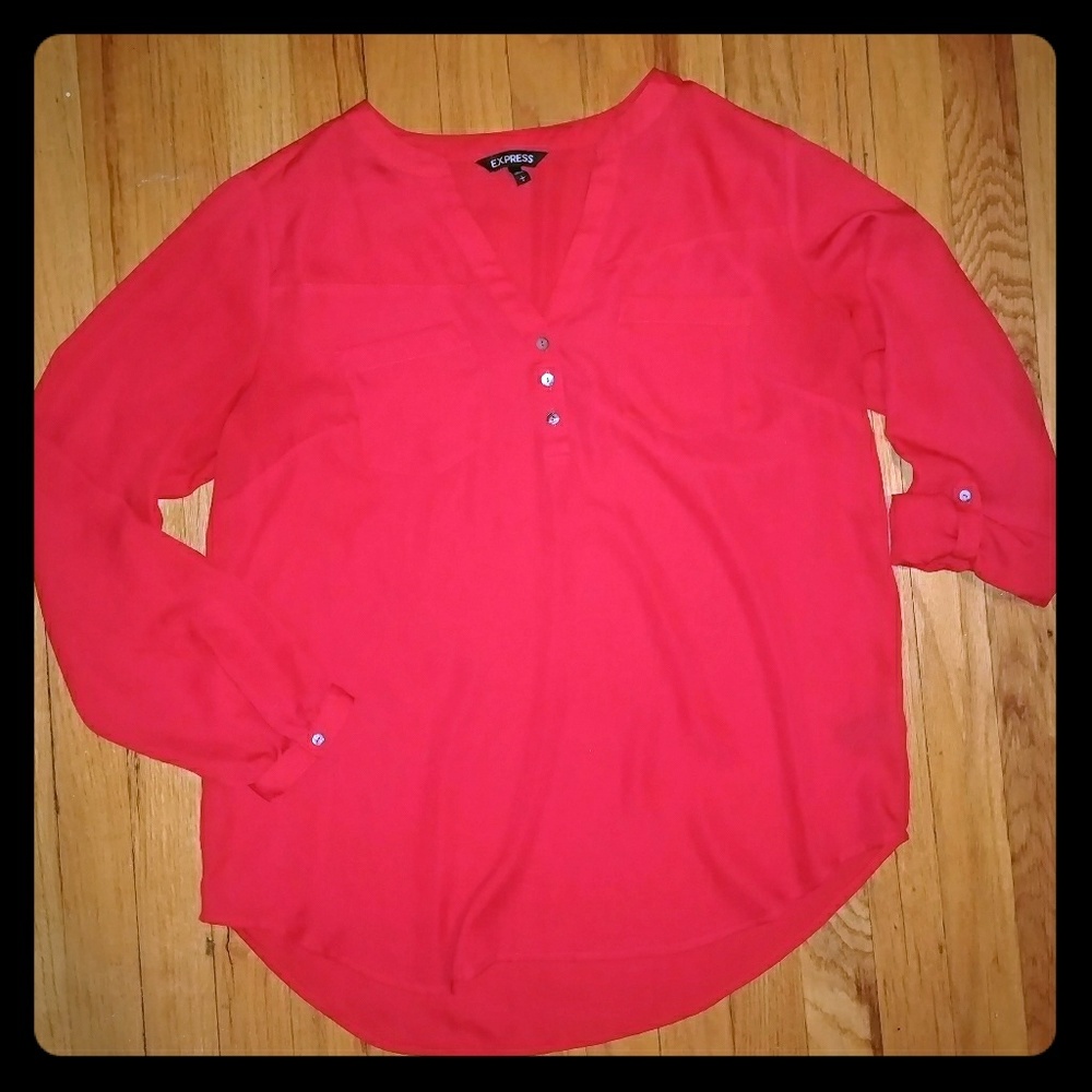 Express Semi-Sheer Crepe Blouse